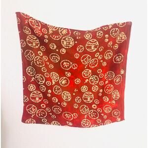 Vintage 100% cotton traditional Bandanna in a unique Rustic batik style